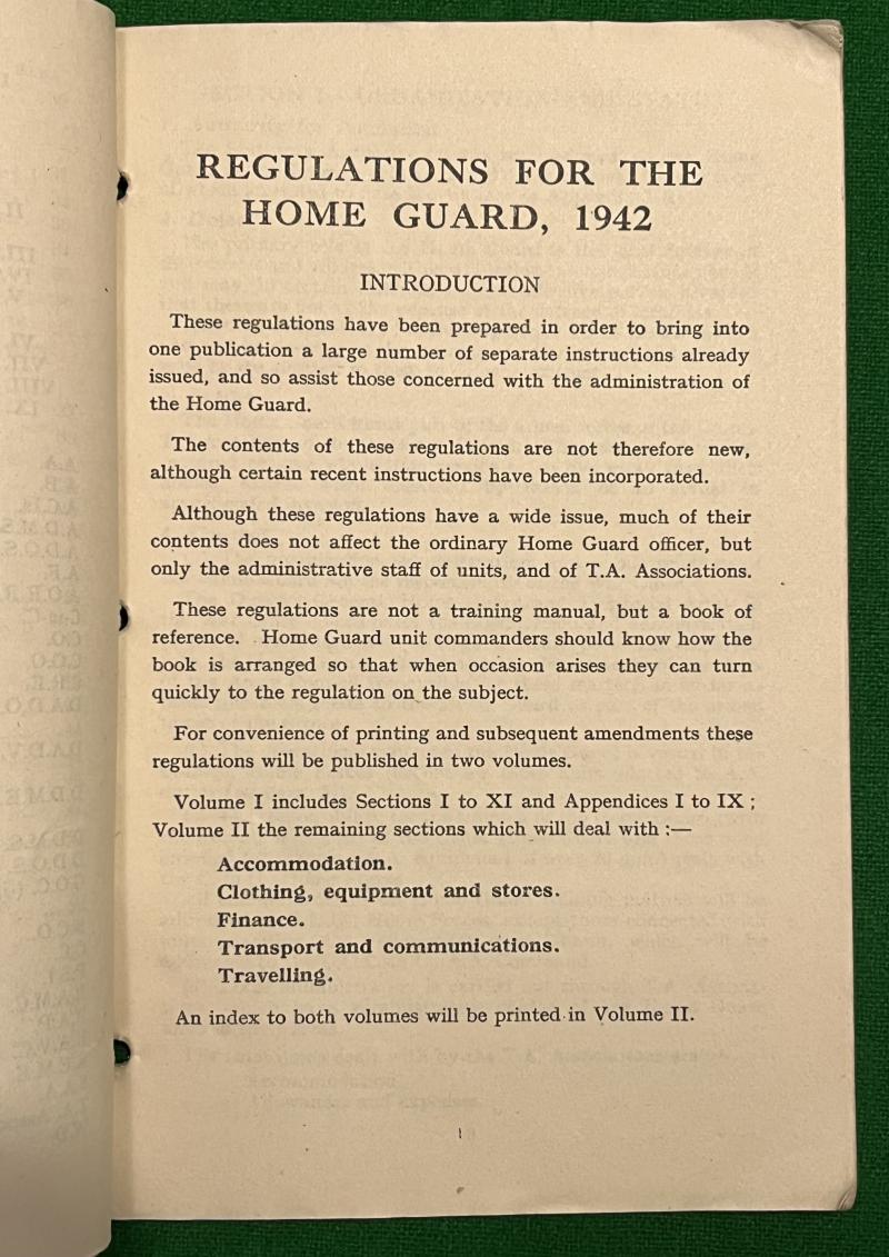 Regulations for the Home Guard Vol.I & Vol.II