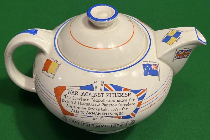 War Against Hitlerism Teapot by Crown Ducal.