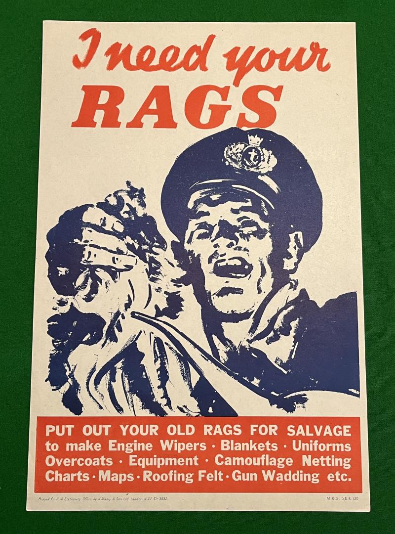 ' I Need Your Rags ' Salvage poster.