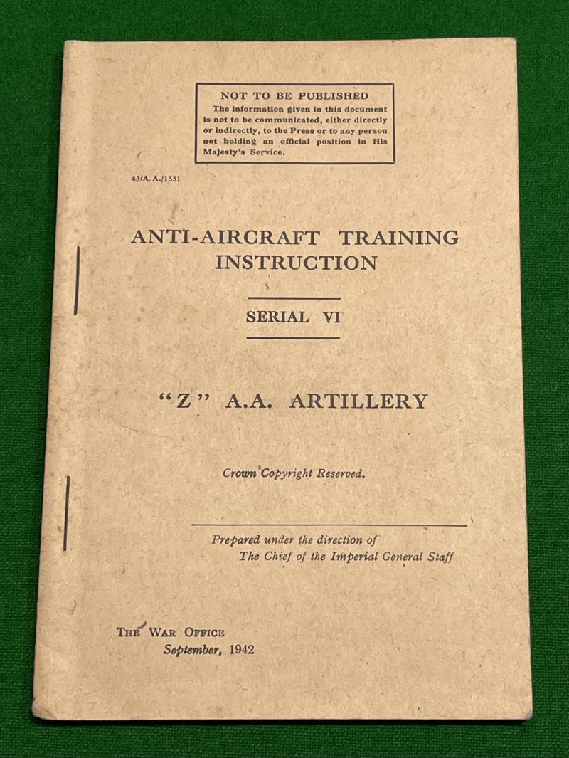 ' Z ' Battery anti-aircraft manual.