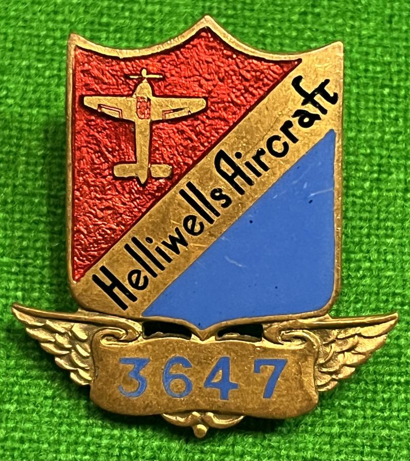 Helliwells Aircraft National Service badge.