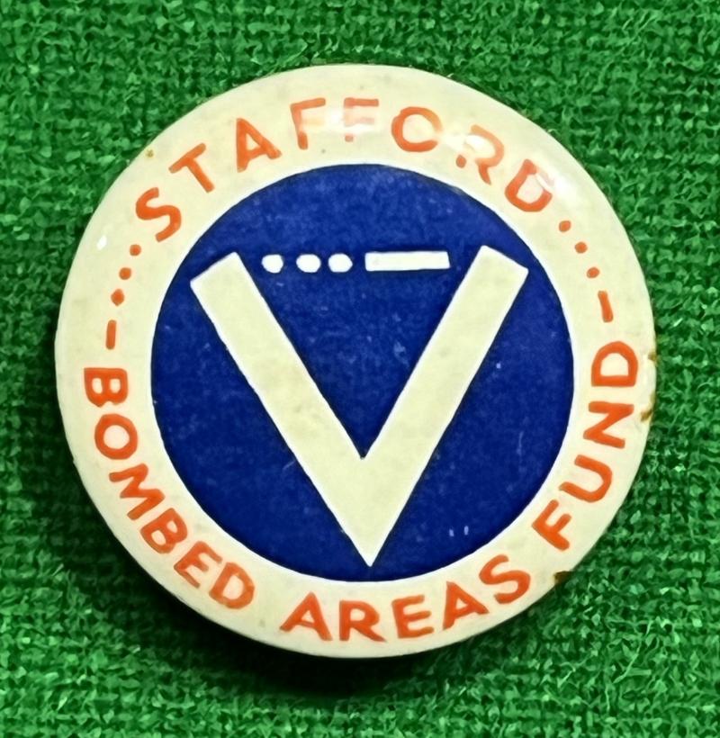 Stafford Bombed Areas Fund badge.
