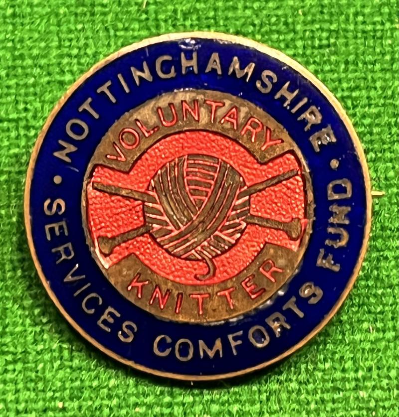 Comforts Fund Voluntary Knitter badge - Nottinghamshire.