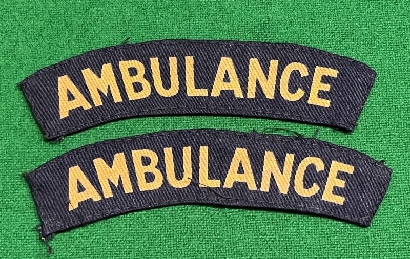 Civil Defence Printed Ambulance titles.