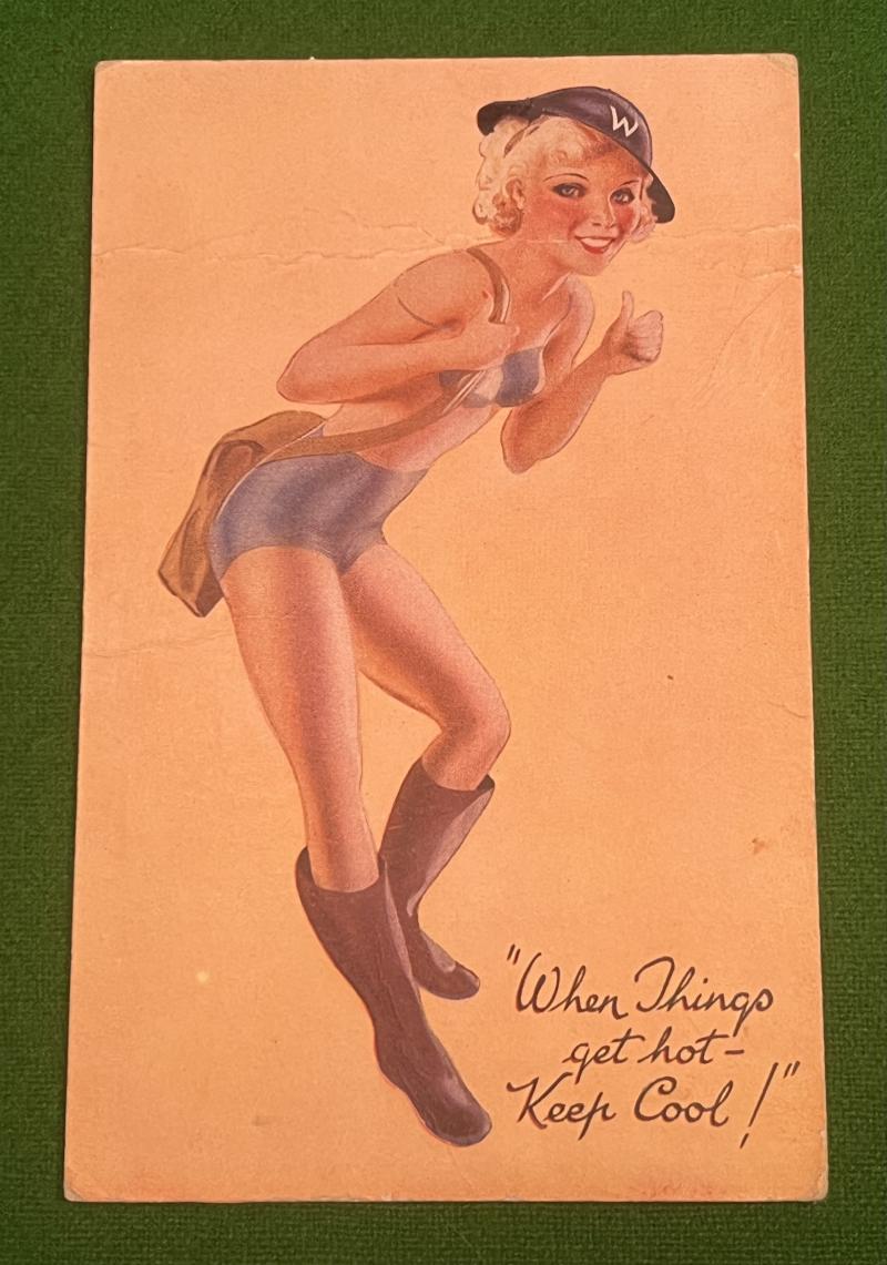 Wartime Pin-Up Postcard.