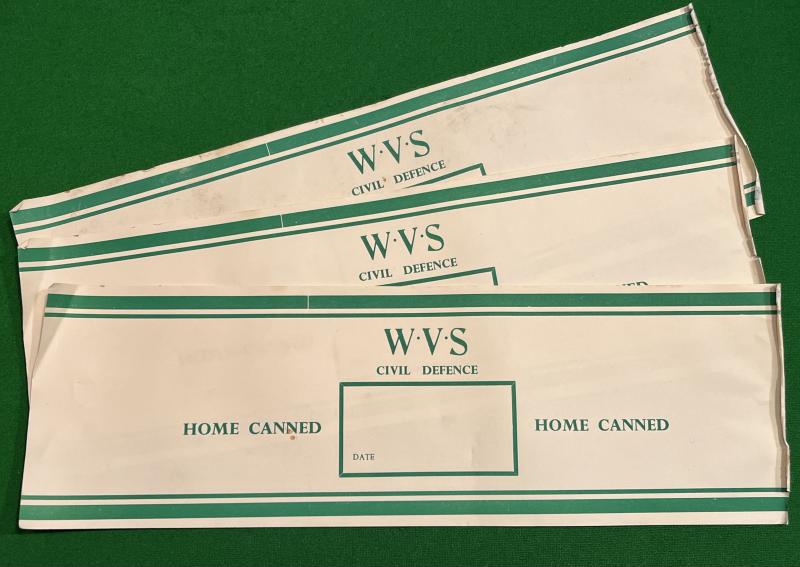 WVS Civil Defence Home Canned labels.