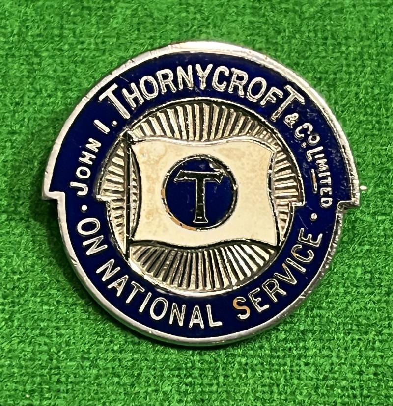 Thorneycroft on National Service lapel badge.