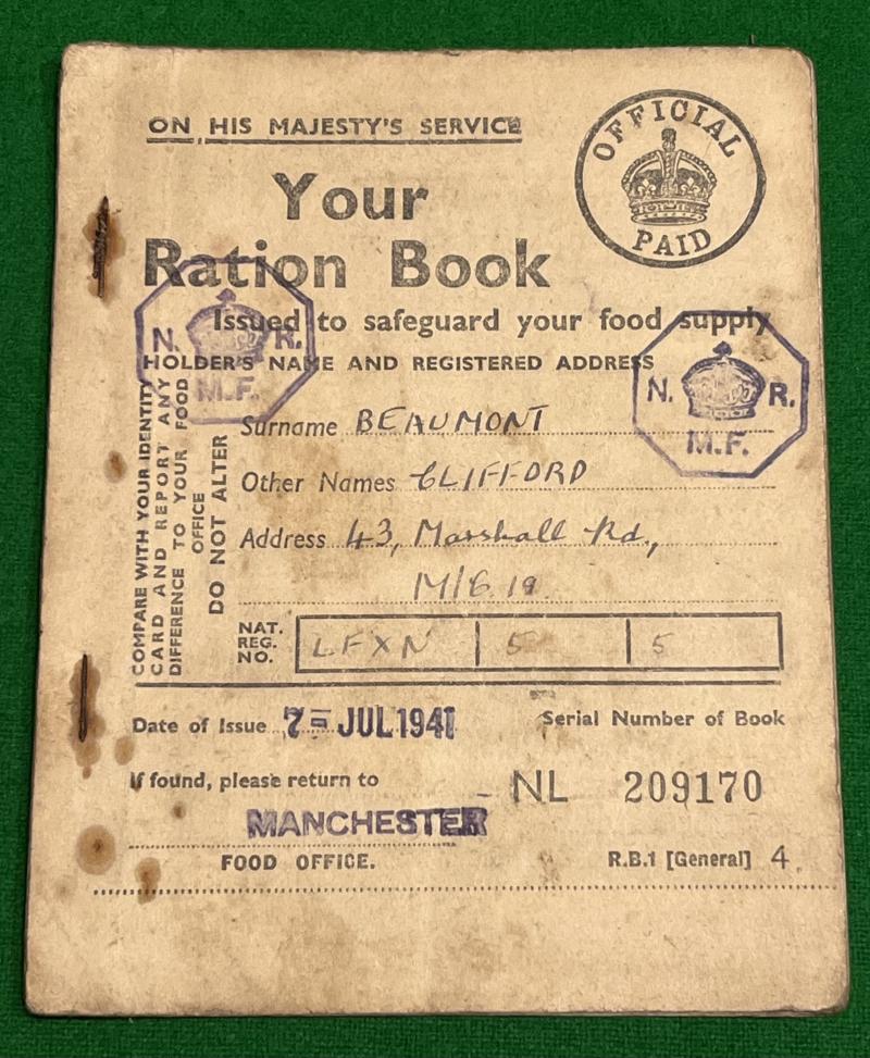 1941 Ration Book R.BI/4.