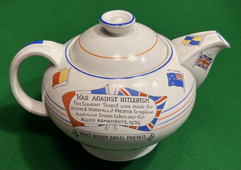 War Against Hitlerism Teapot by Crown Ducal.