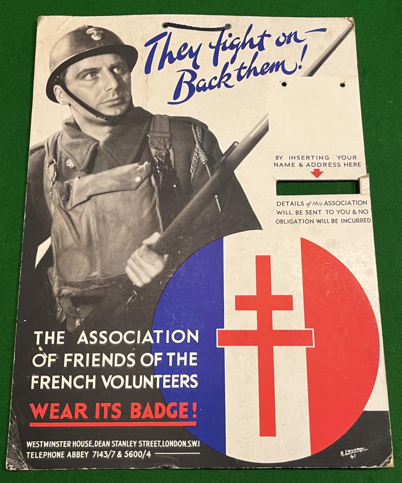 Association of Friends of the French Volunteers - Publicity Card.