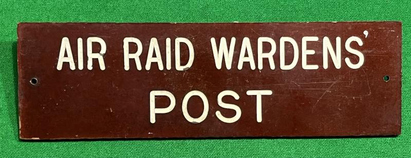 Air Raid Wardens' Post Sign.