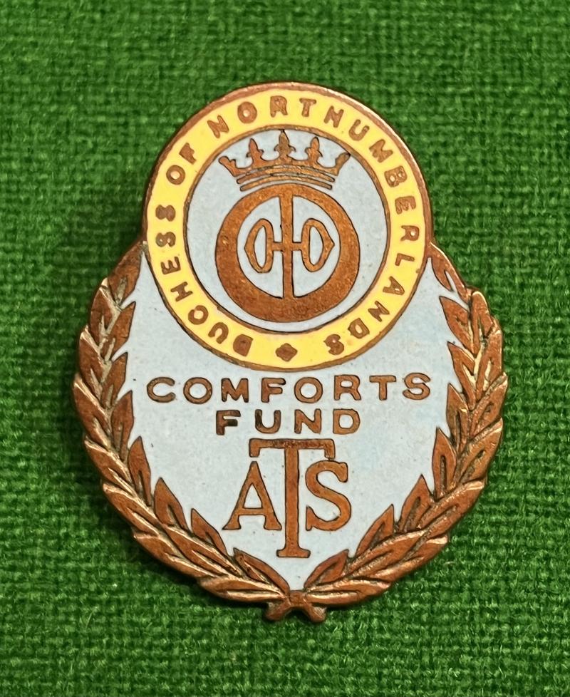 A.T.S. Comforts Fund lapel badge.