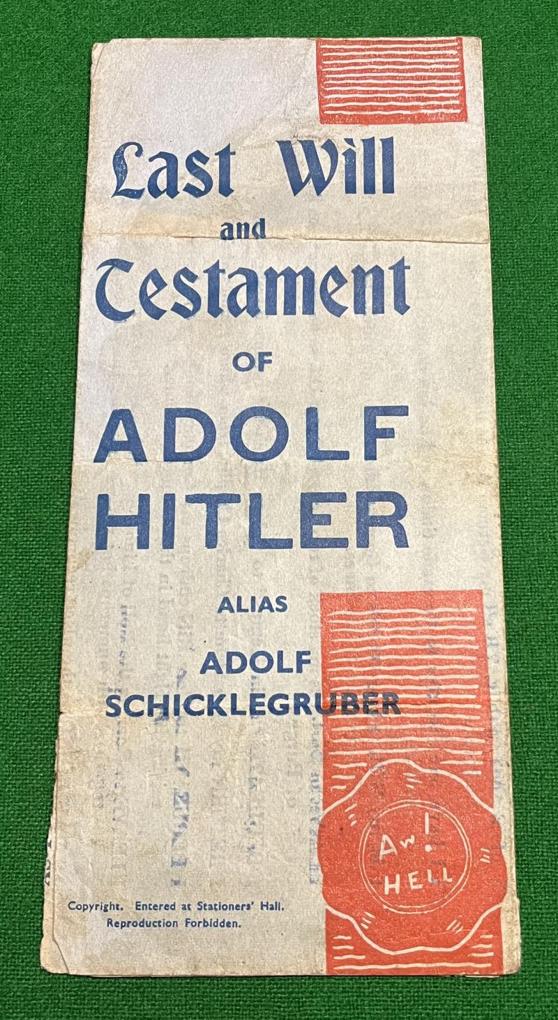 Comic ' Last Will...of Adolf Hitler.