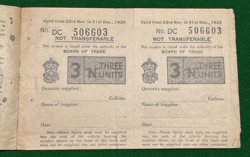 Motor Spirit Ration Book.