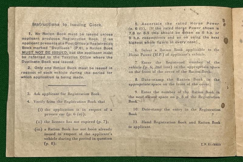 Motor Spirit Ration Book.