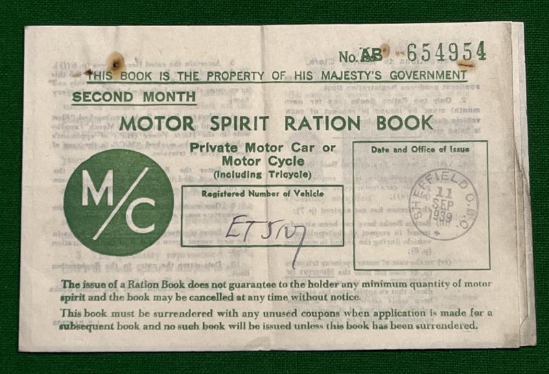Motor Spirit Ration Book.