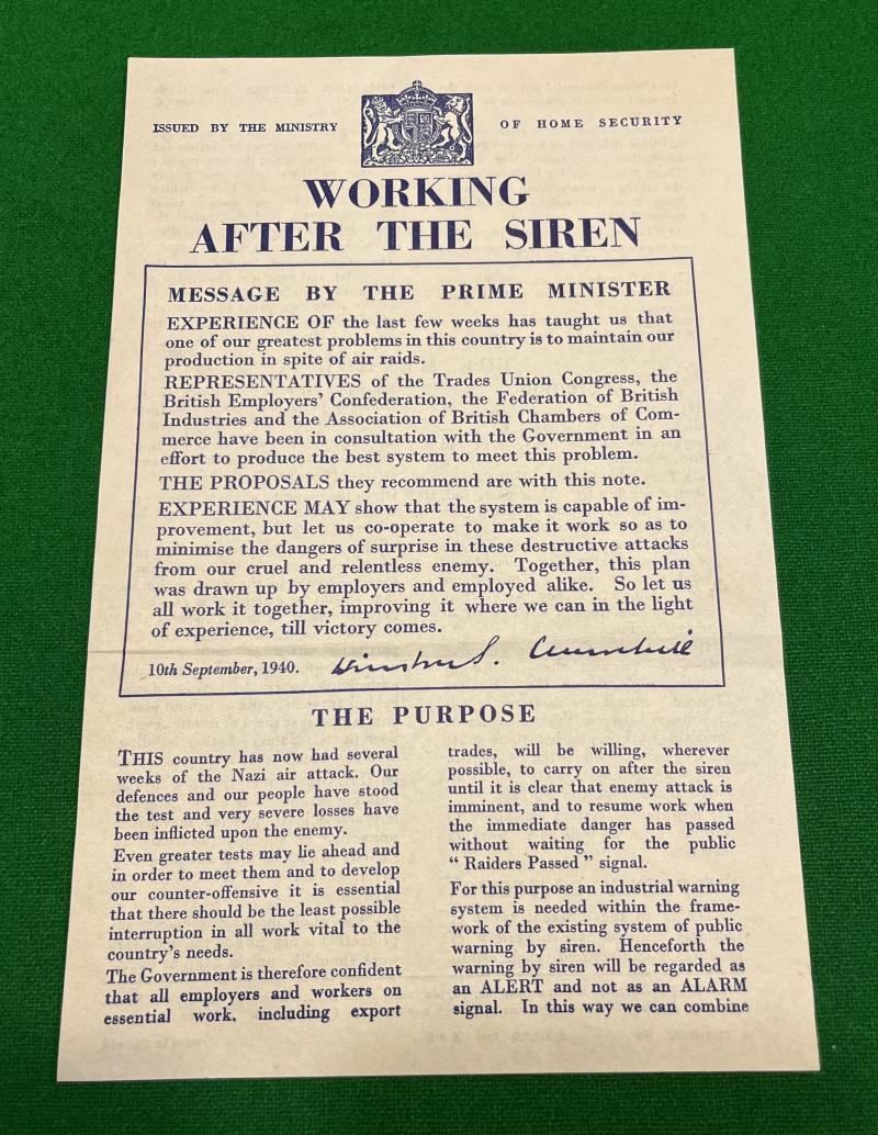 Working After the Siren leaflet.