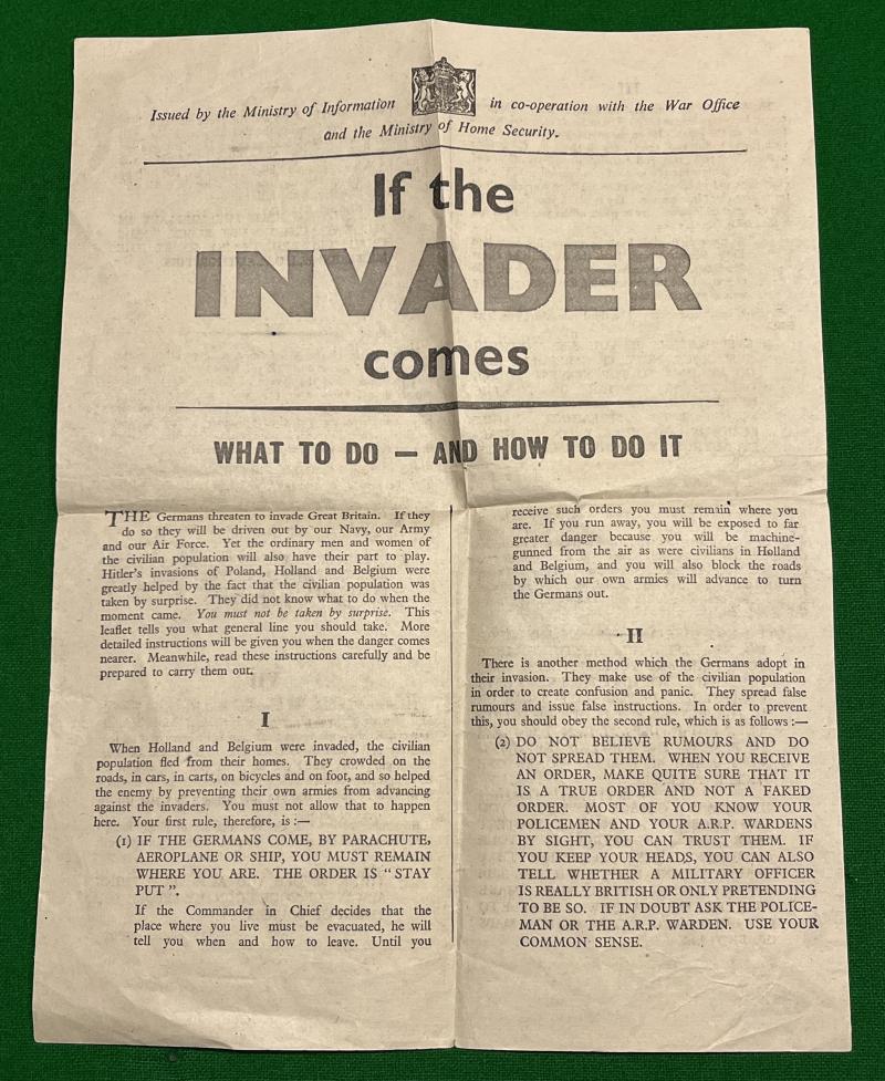 If the Invader Comes leaflet.