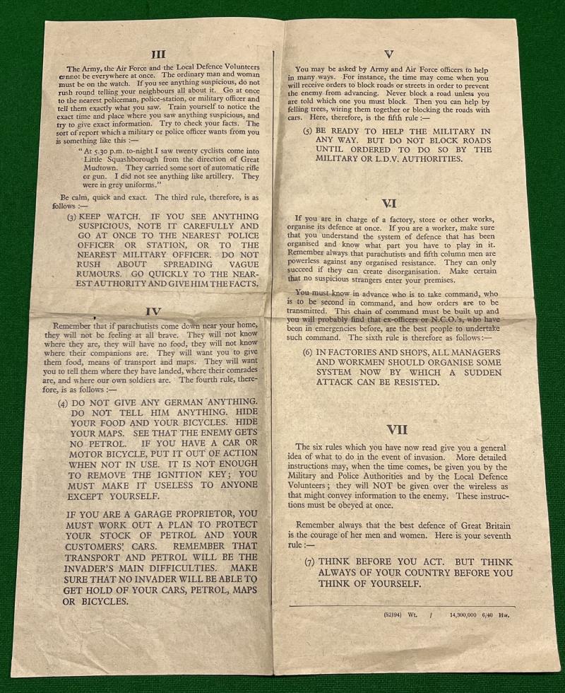 If the Invader Comes leaflet.