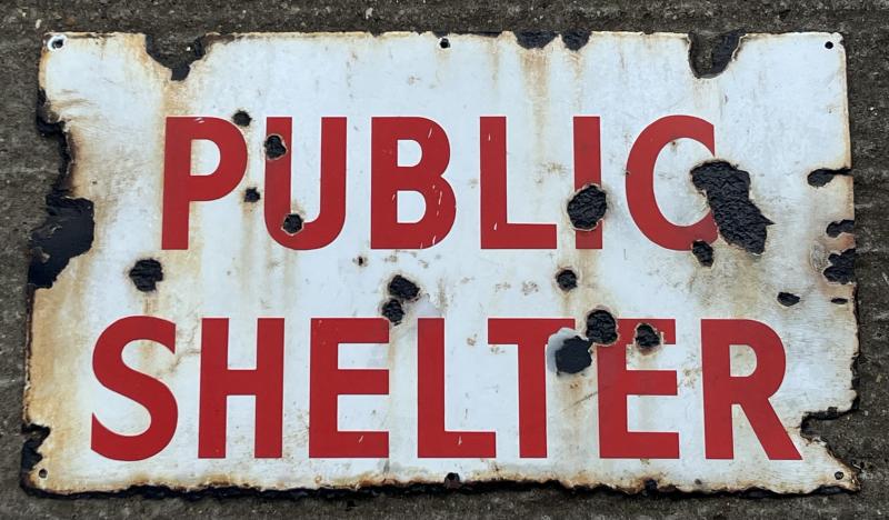 Public Shelter Enamel sign.