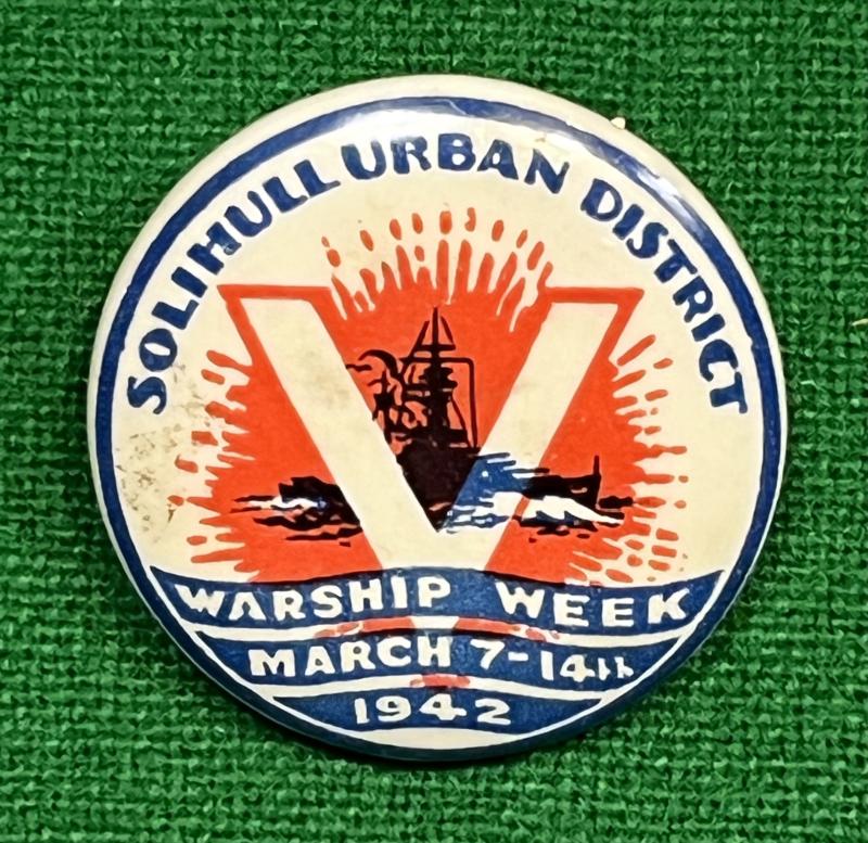Solihull Urban District Warship Week lapel badge.