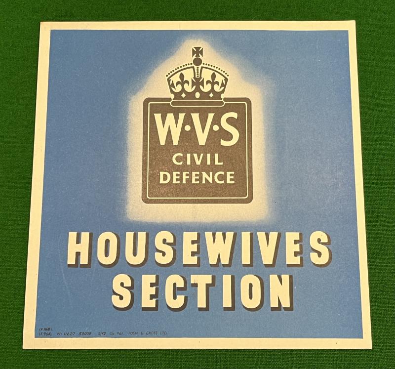 WVS Housewives Section window card.