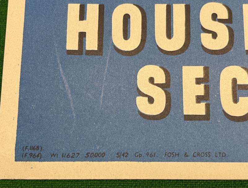 WVS Housewives Section window card.