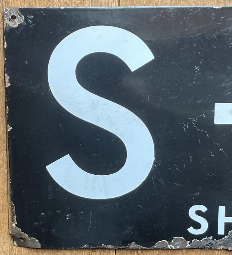 Enamel Shelter Sign.