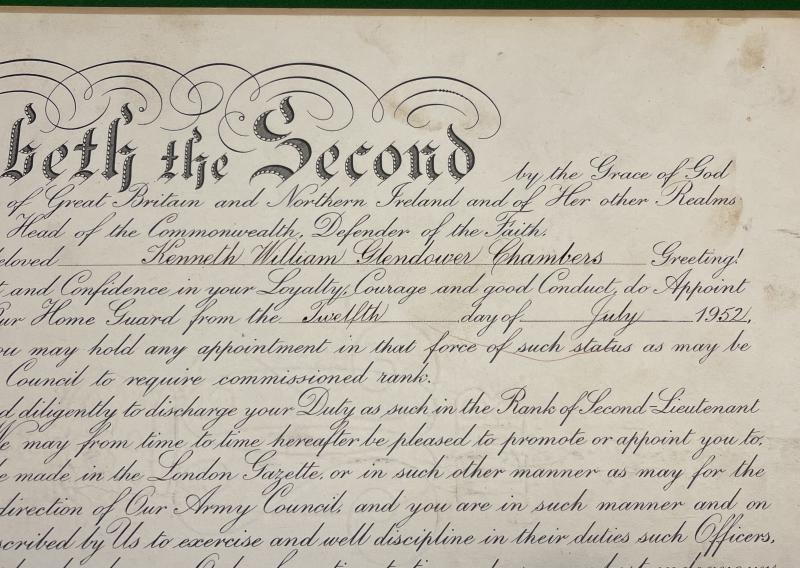 2nd Phase Home Guard Commission Document.