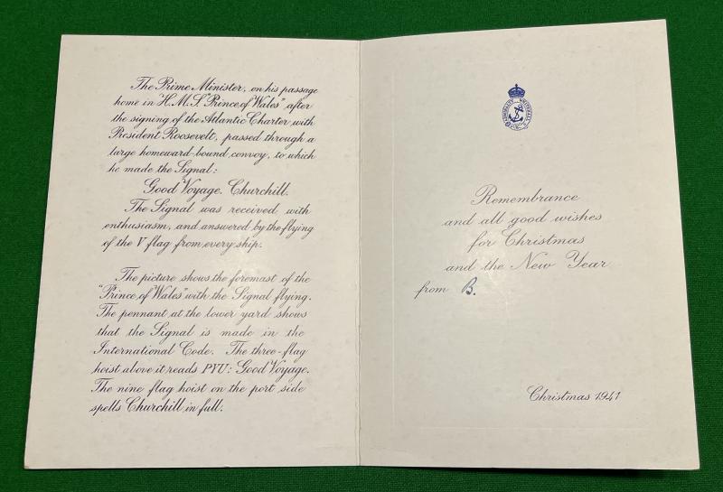 1941 Christmas Card with a Churchillian/Naval theme.