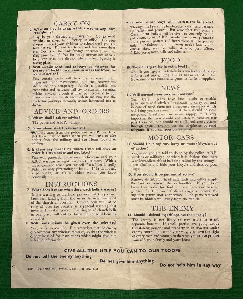 Beating the Invader Leaflet.