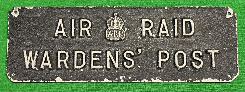Air Raid Wardens' Post alloy sign.