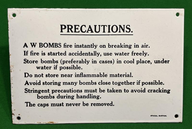 Allbright & Wilson Bomb Enamel Sign.