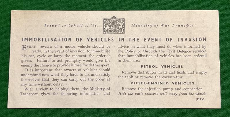 Immobilisation of Vehicles Leaflet.