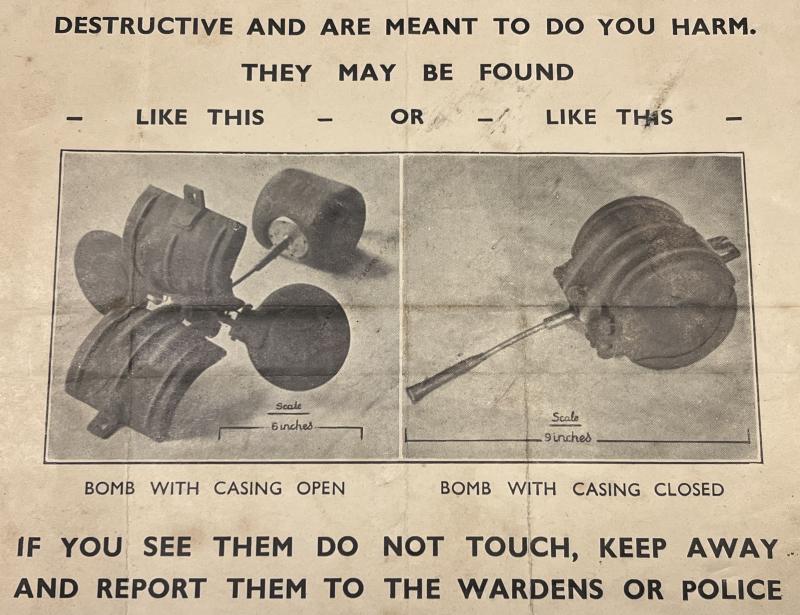 1943 Butterfly Bomb Leaflet/Poster.