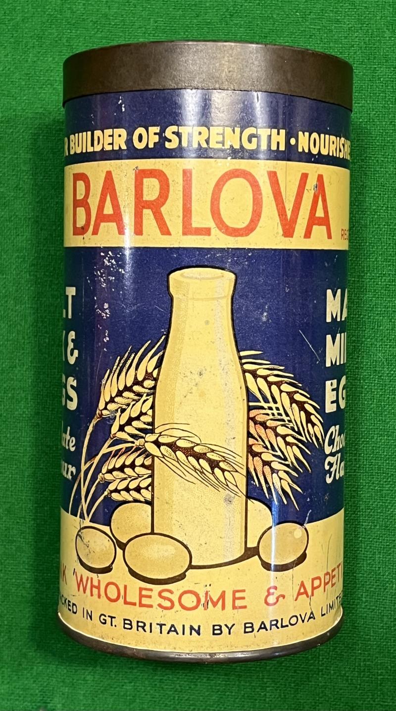 Wartime Barlova Malted Drink Tin.