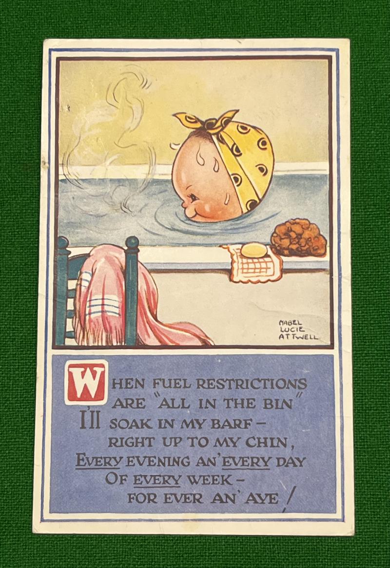 Comic postcard - Fuel Restrictions.