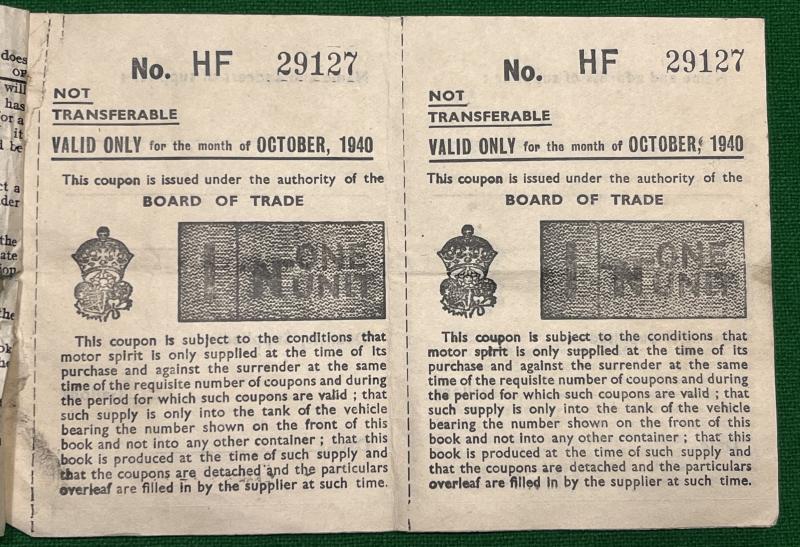 Motor Spirit Ration Book.