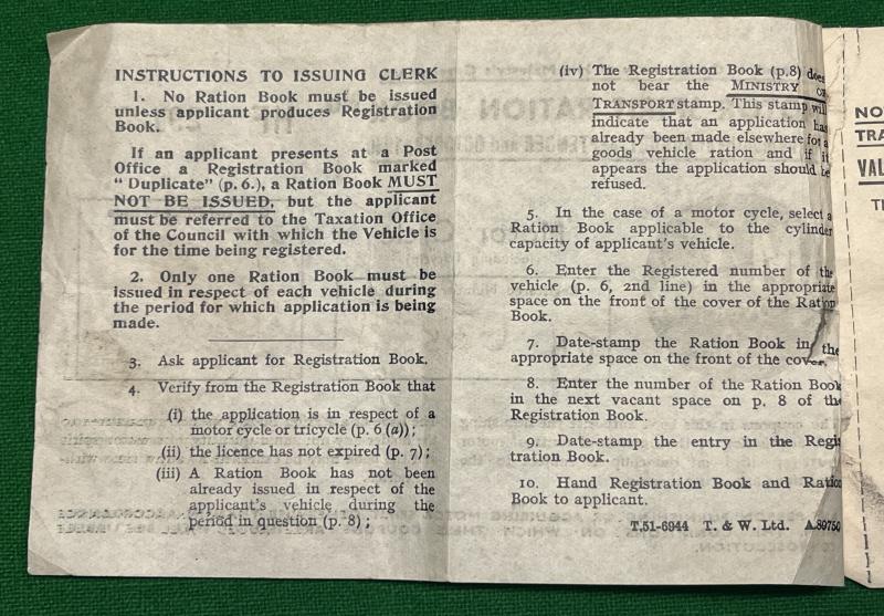 Motor Spirit Ration Book.