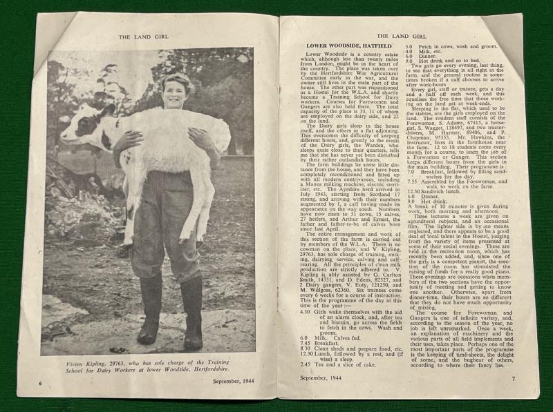 September 1944 ' The Land Girl '.