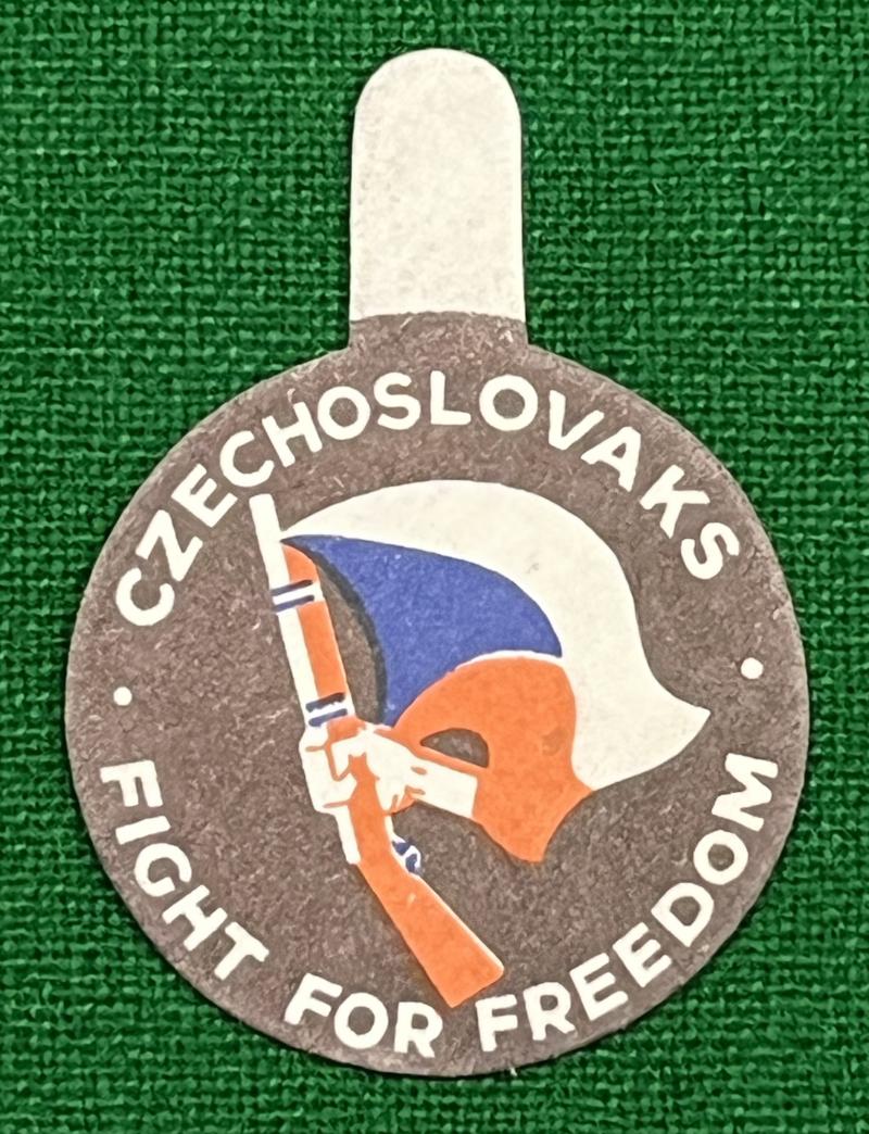 Czechoslovaks Fight for Freedom card badge.