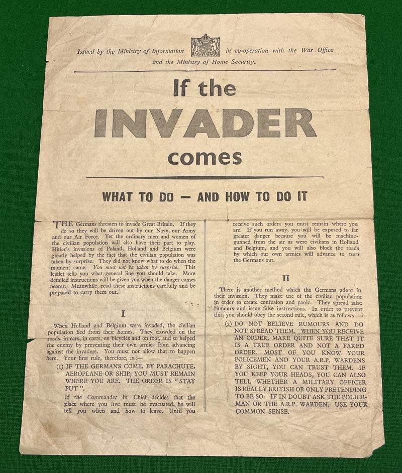 If the Invader Comes leaflet.