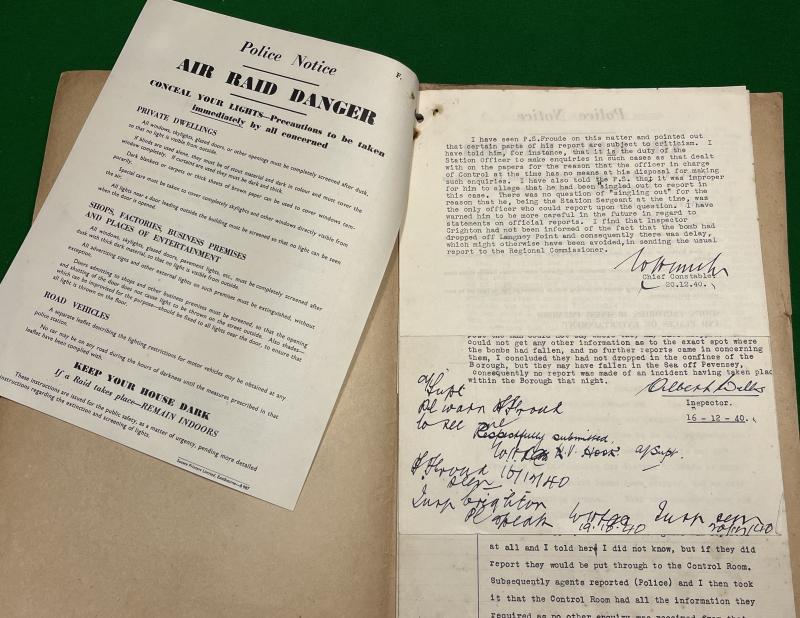 Official 1940 Eastbourne A.R.P. Report File.