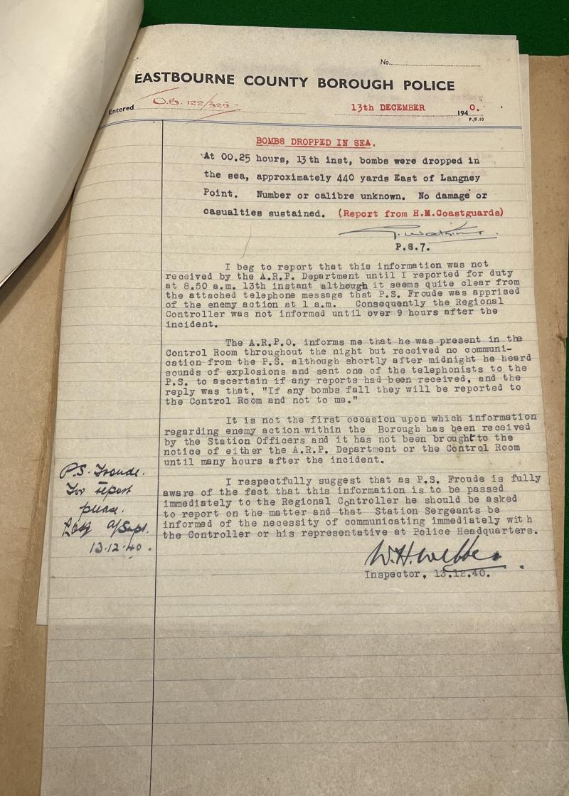 Official 1940 Eastbourne A.R.P. Report File.