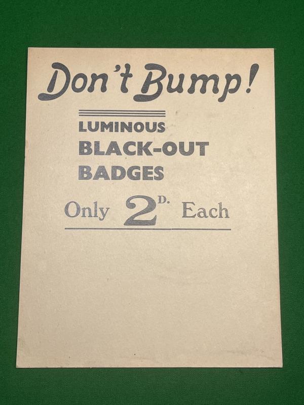 Black-Out badge sales card.