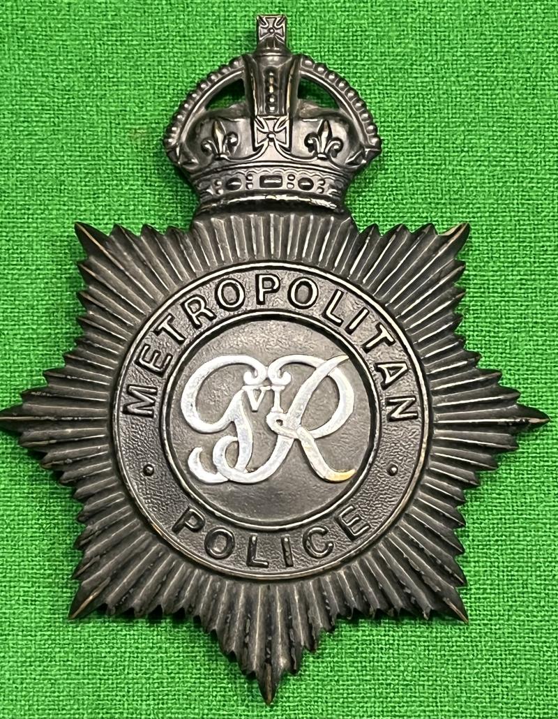 WW2 Pattern Metropolitan Police Helmet Plate.