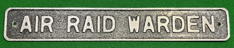 Air Raid Warden sign.