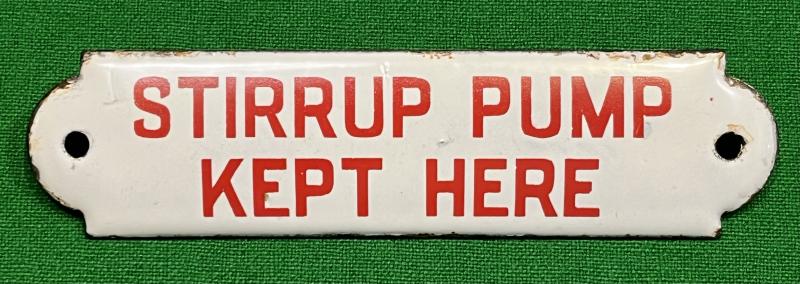 Enamel Stirrup Sign.