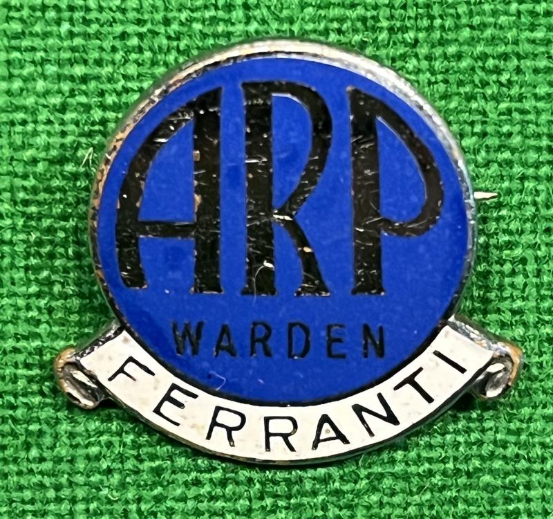 Ferranti ARP Warden lapel badge.