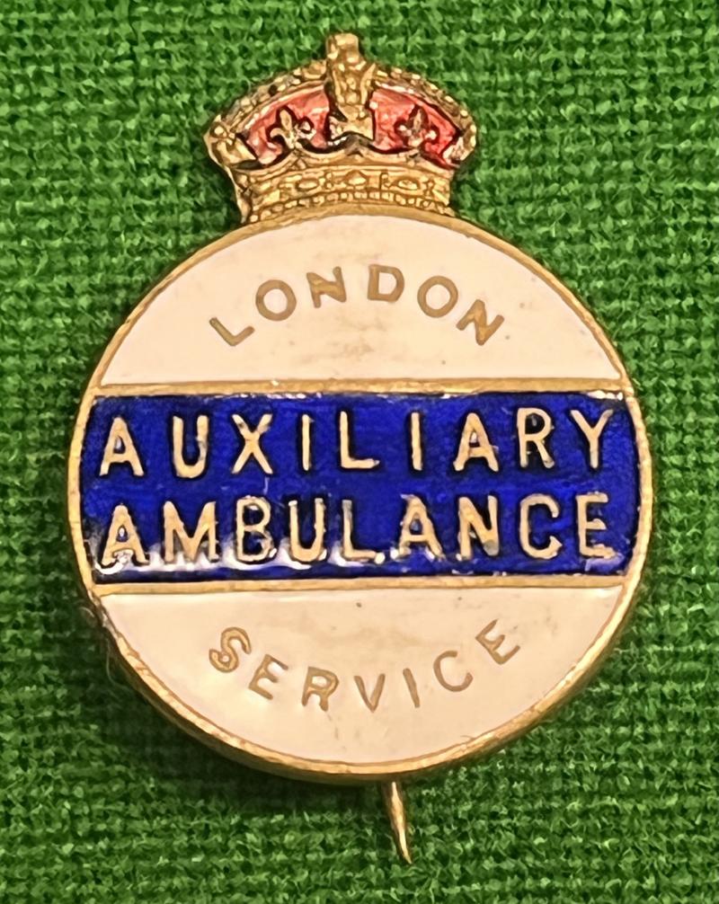 London Auxiliary Ambulance Service lapel badge.